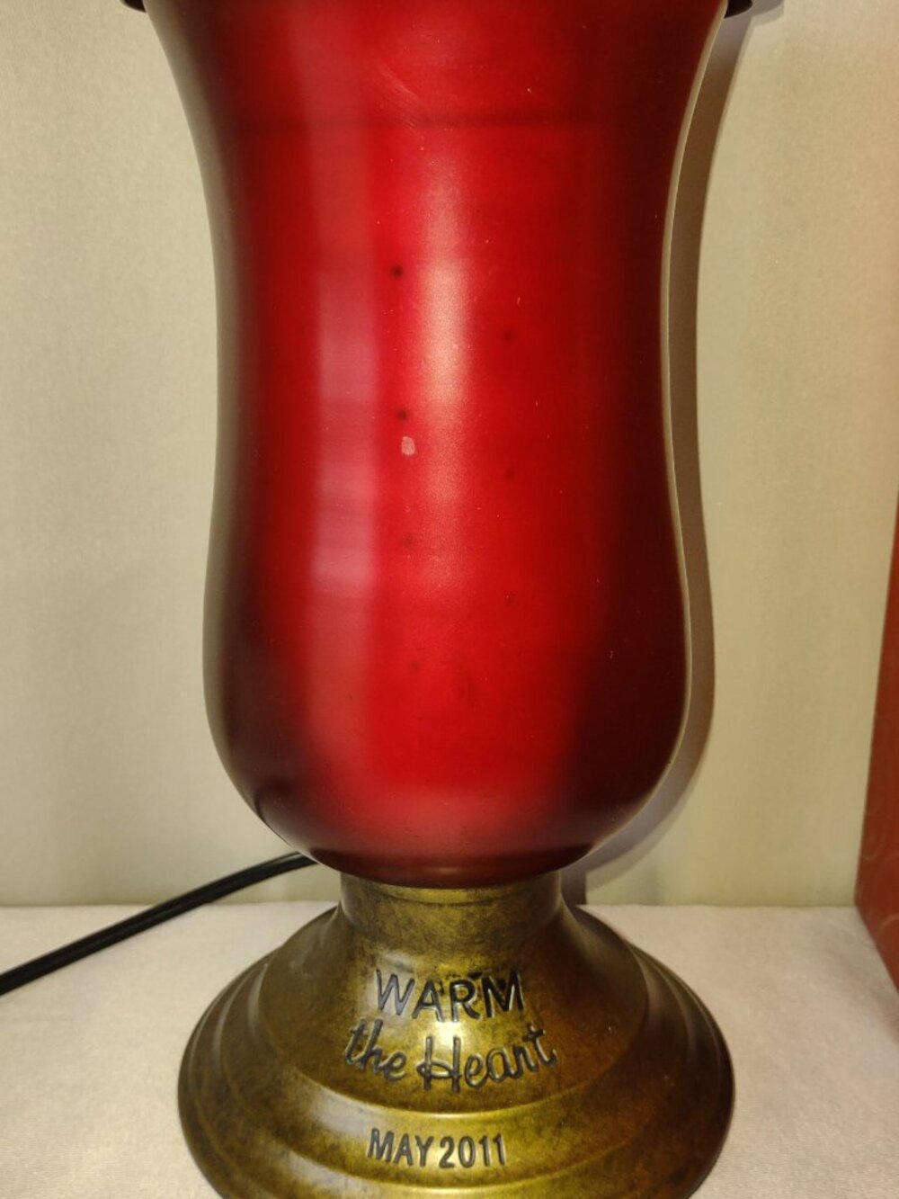 Scentsy Rare Exclusive Consultant XL Wax Melt Warmer "Warm The Heart" Red Bronze